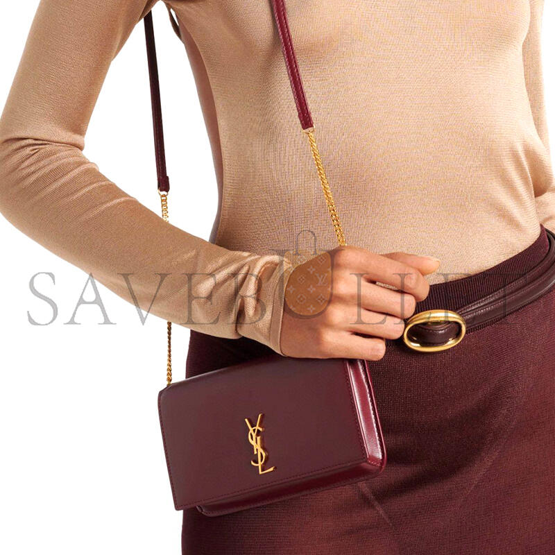 YSL CASSANDRE PHONE HOLDER IN SMOOTH LEATHER 635095 (18*11*2.5cm)